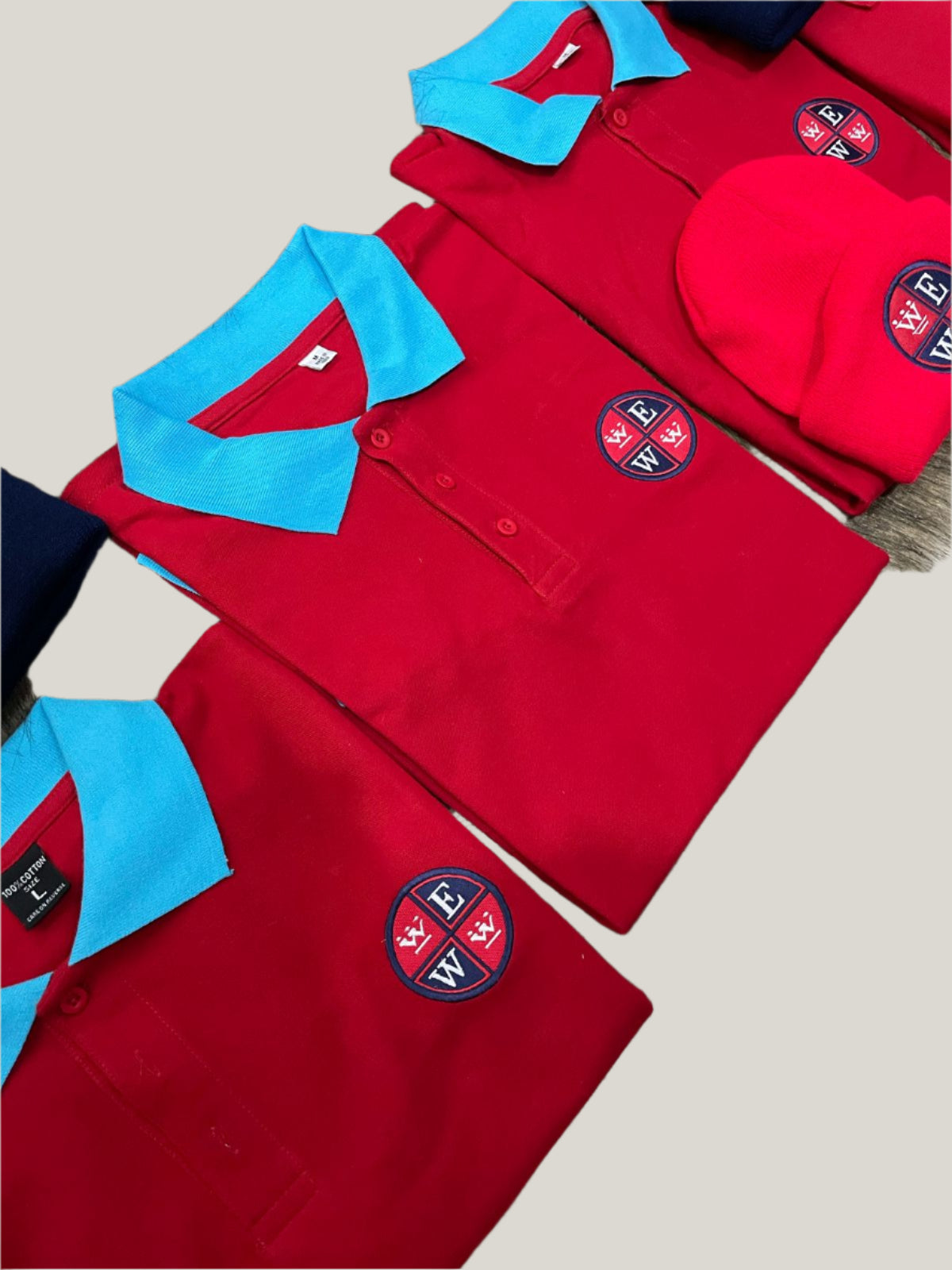 Polo Camisero Cuello Celeste