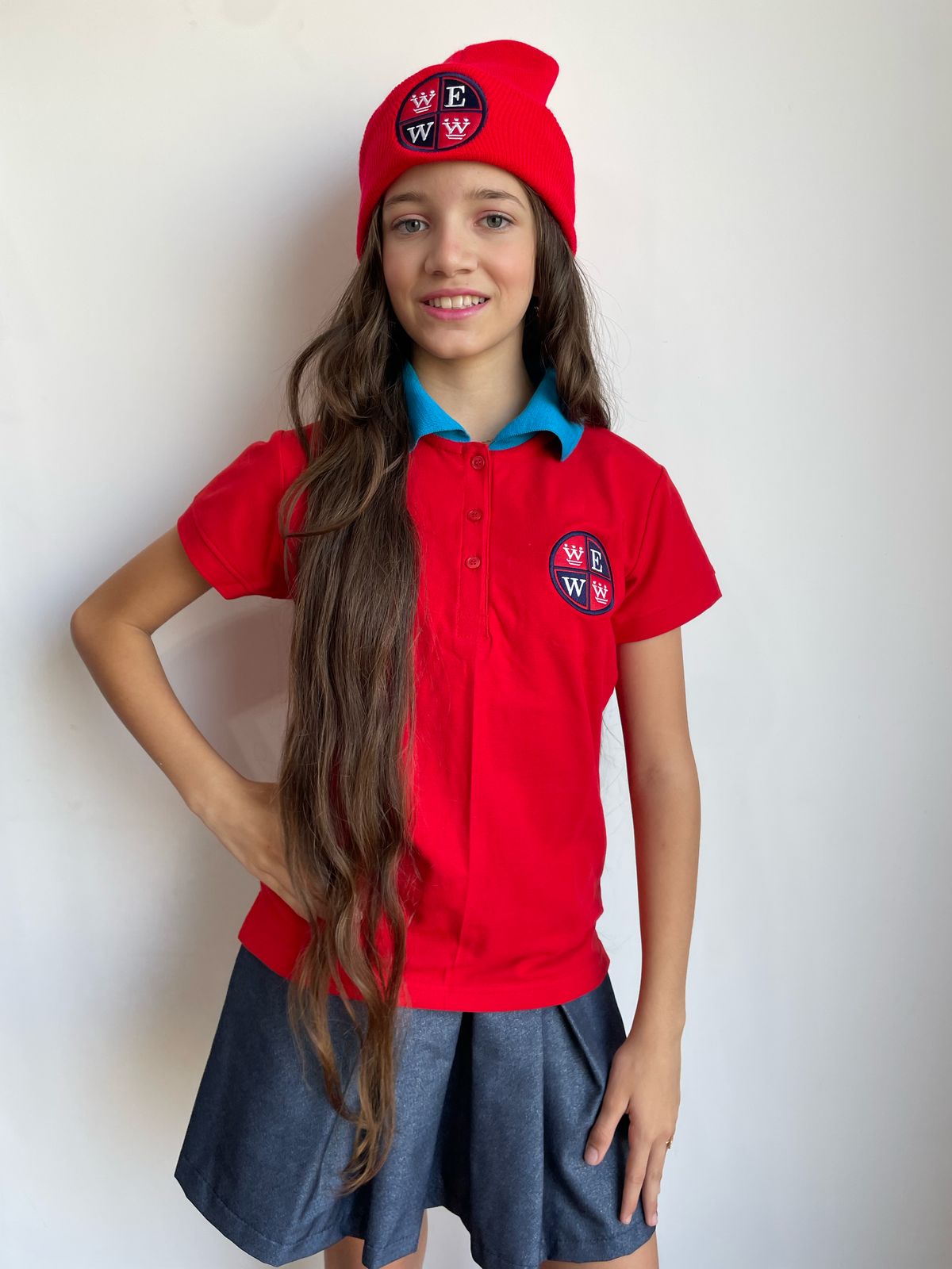 Polo Camisero Cuello Celeste