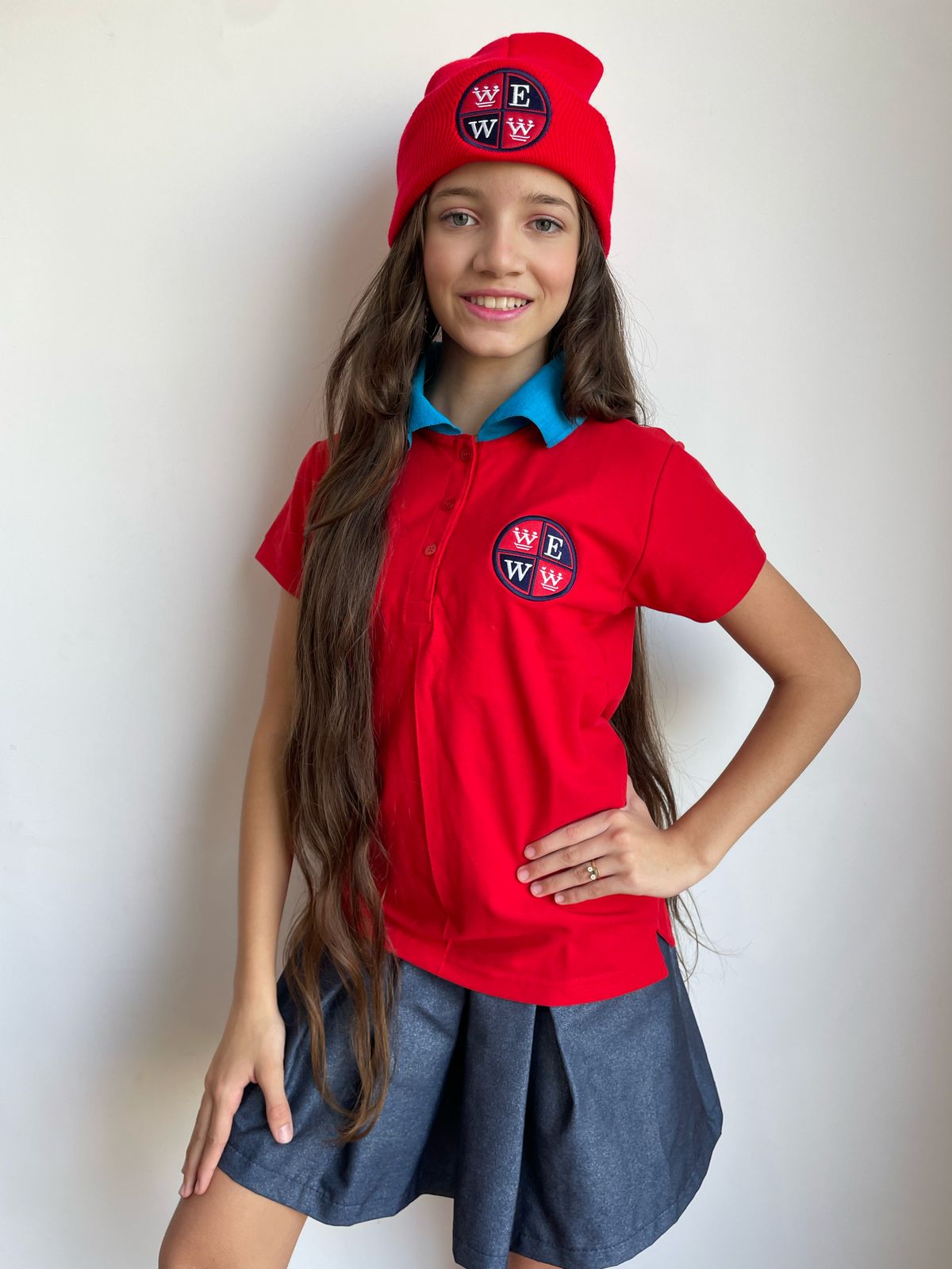 Polo Camisero Cuello Celeste